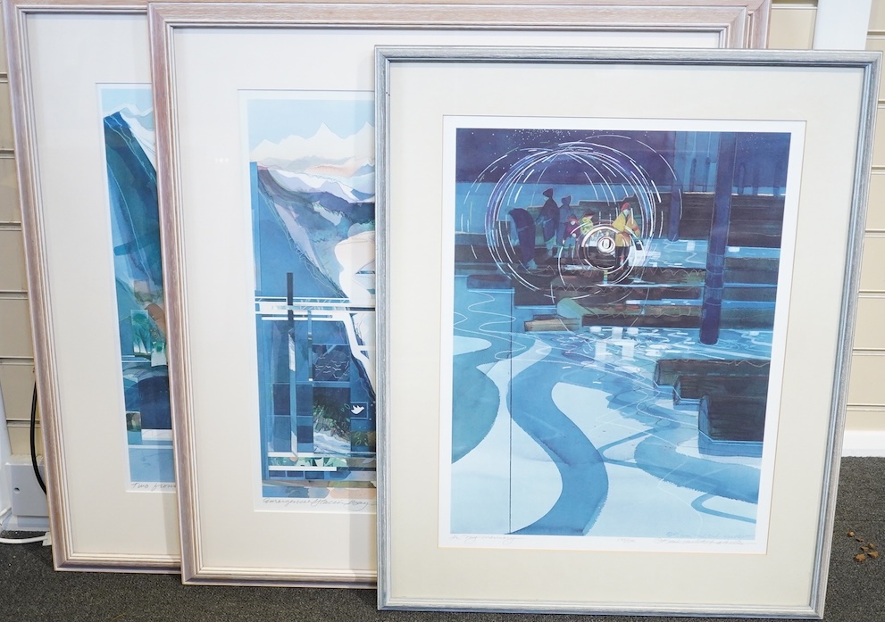 Anne Miletich Warder (American, b.1954), three limited edition colour prints to include 'Emerging Glacier Boy - Arctic Terns' and 'Two from the Blue', each signed in pencil and limited edition, largest 55 x 70cm